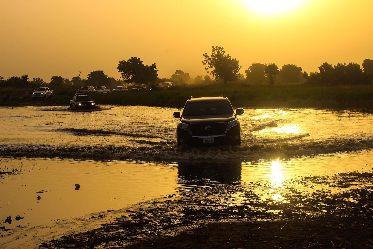 jeep, nature, car, sunrise, car wallpapers, water